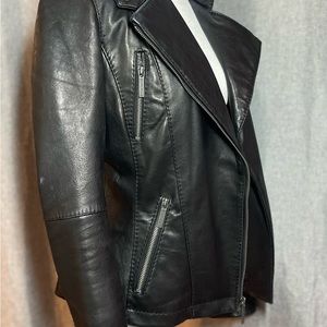 Michael Kors Black Leather Jacket Sz XS